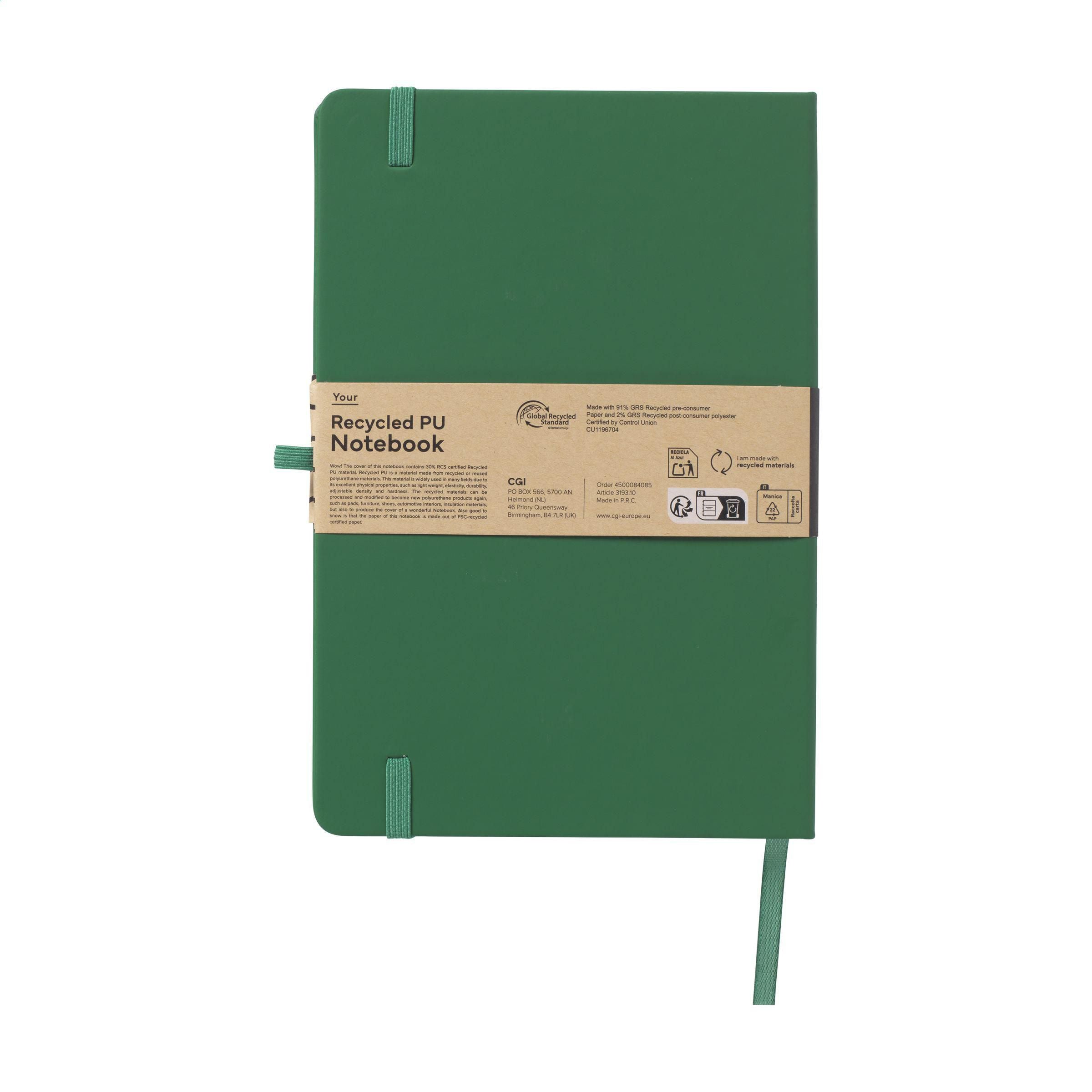 Recycled Grs Pu Paper Notebook A5
