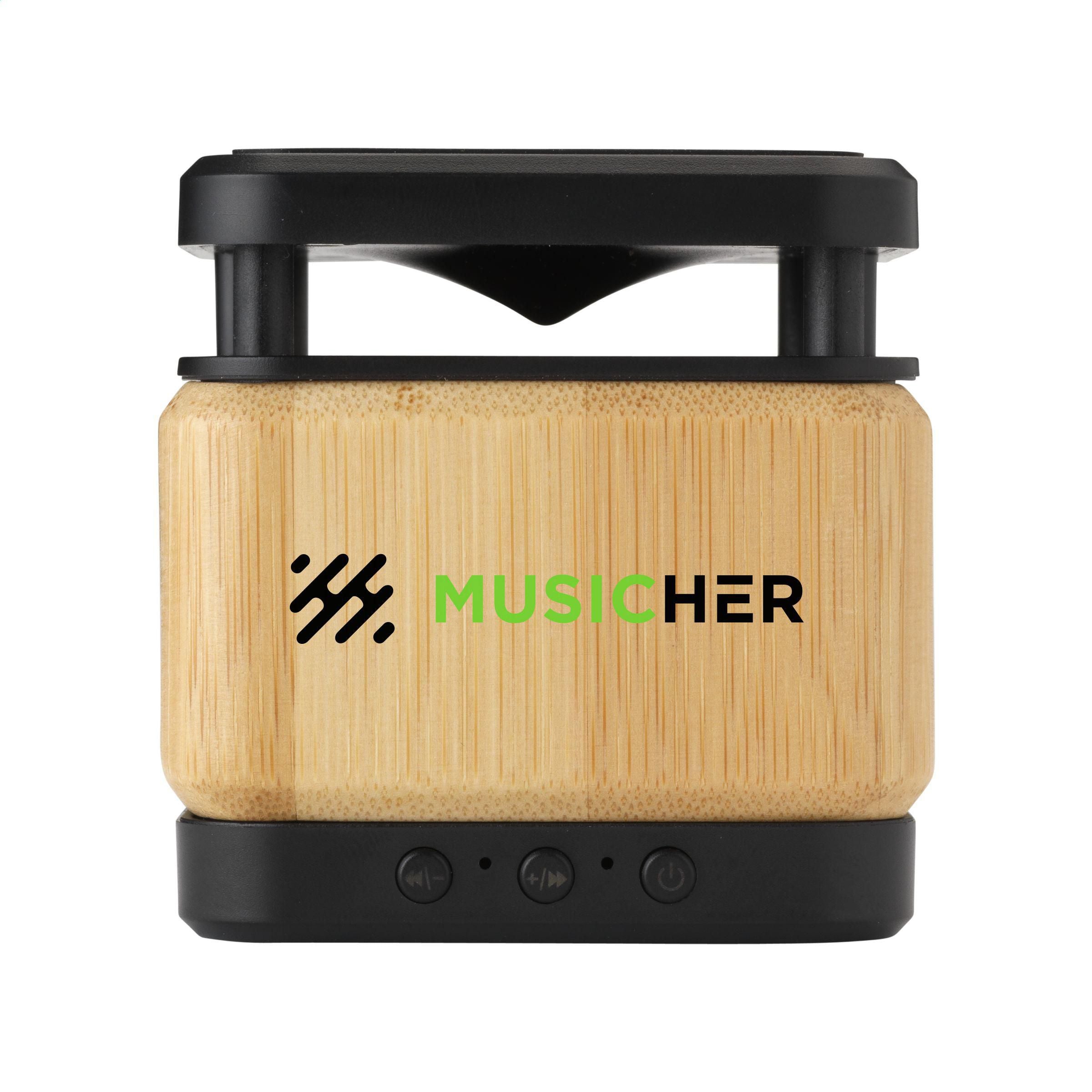 Bamboo Block Speaker With Wireless Charger