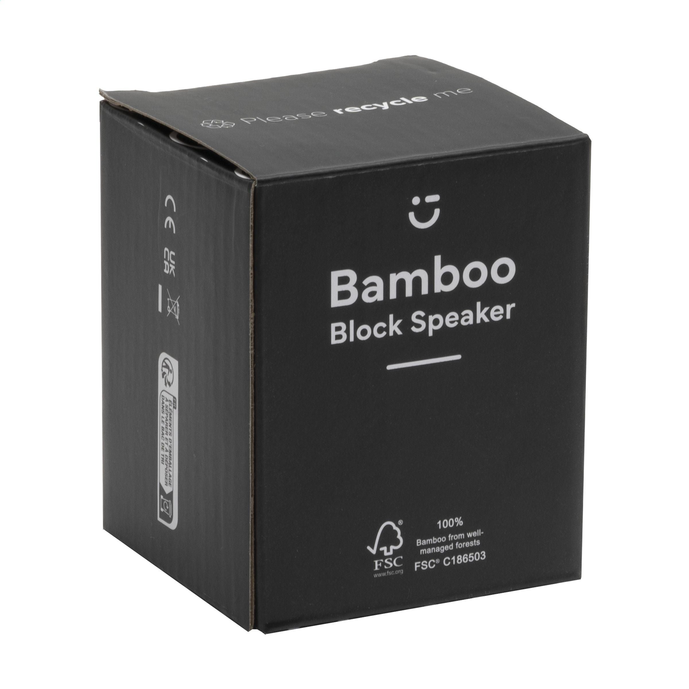 Bamboo Block Speaker With Wireless Charger