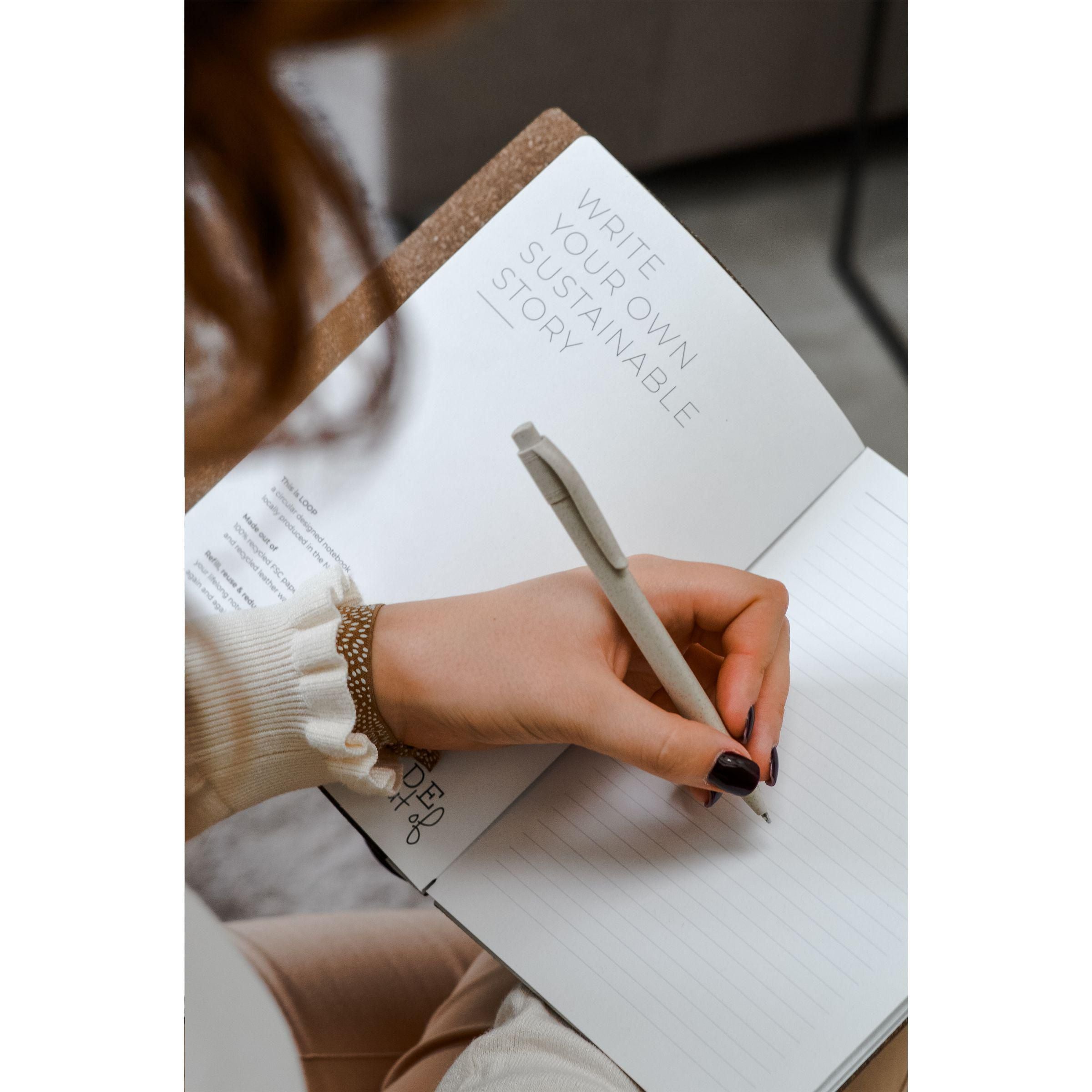 Recycled Leather Refillable Paper Notebook A5
