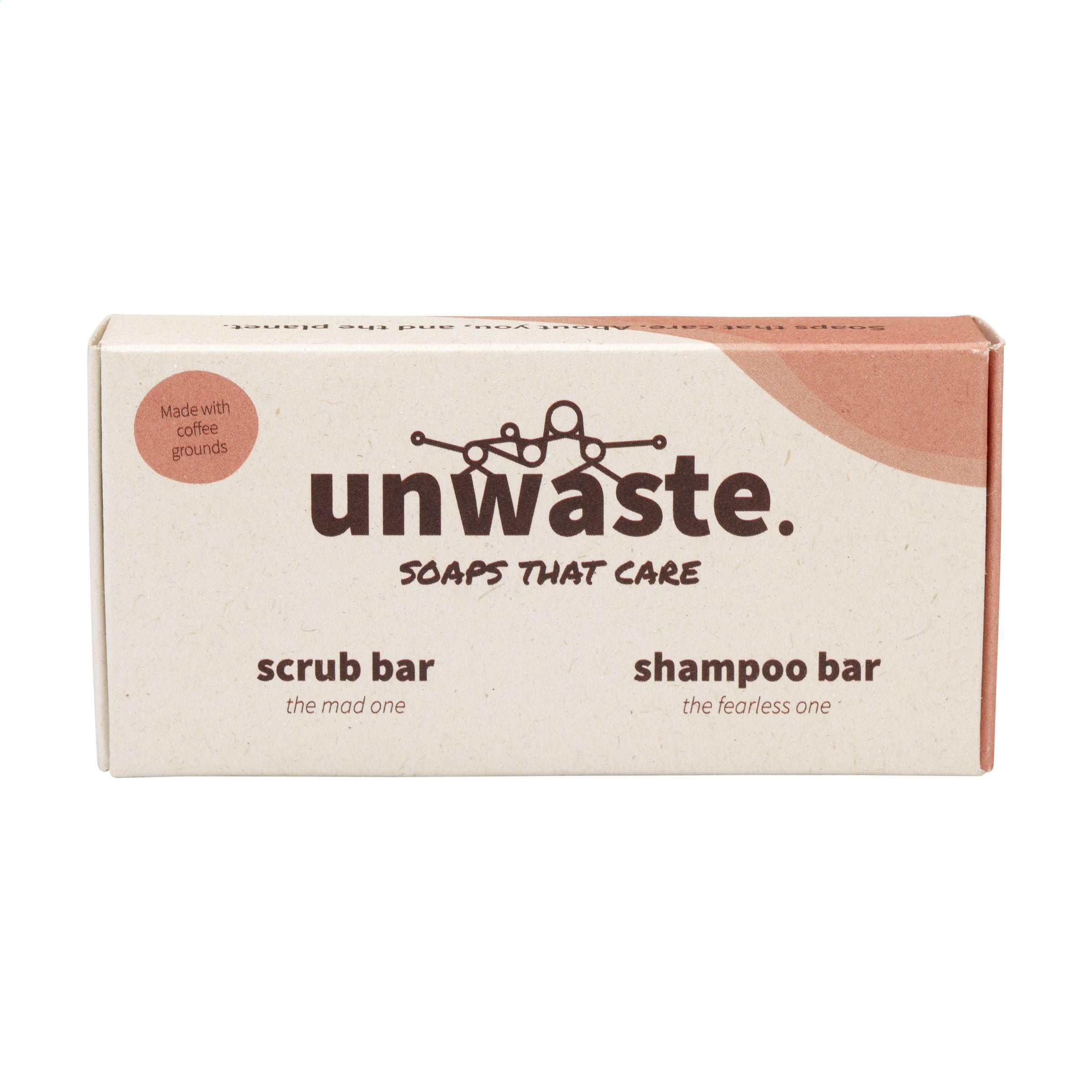 Unwaste Duopack Scrub & Shampoo Bar