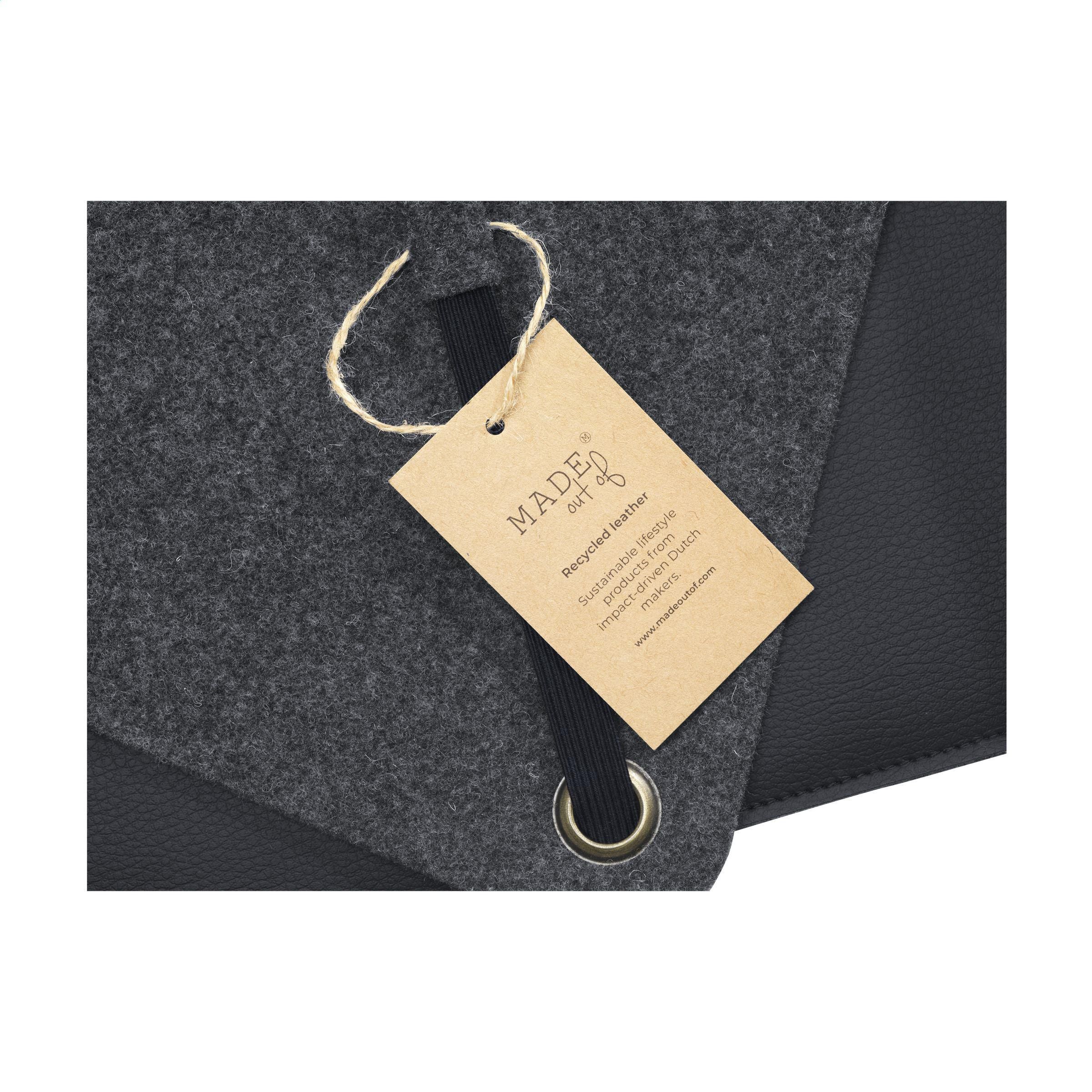 Recycled Felt & Apple Leather Laptop Sleeve 14 Inch