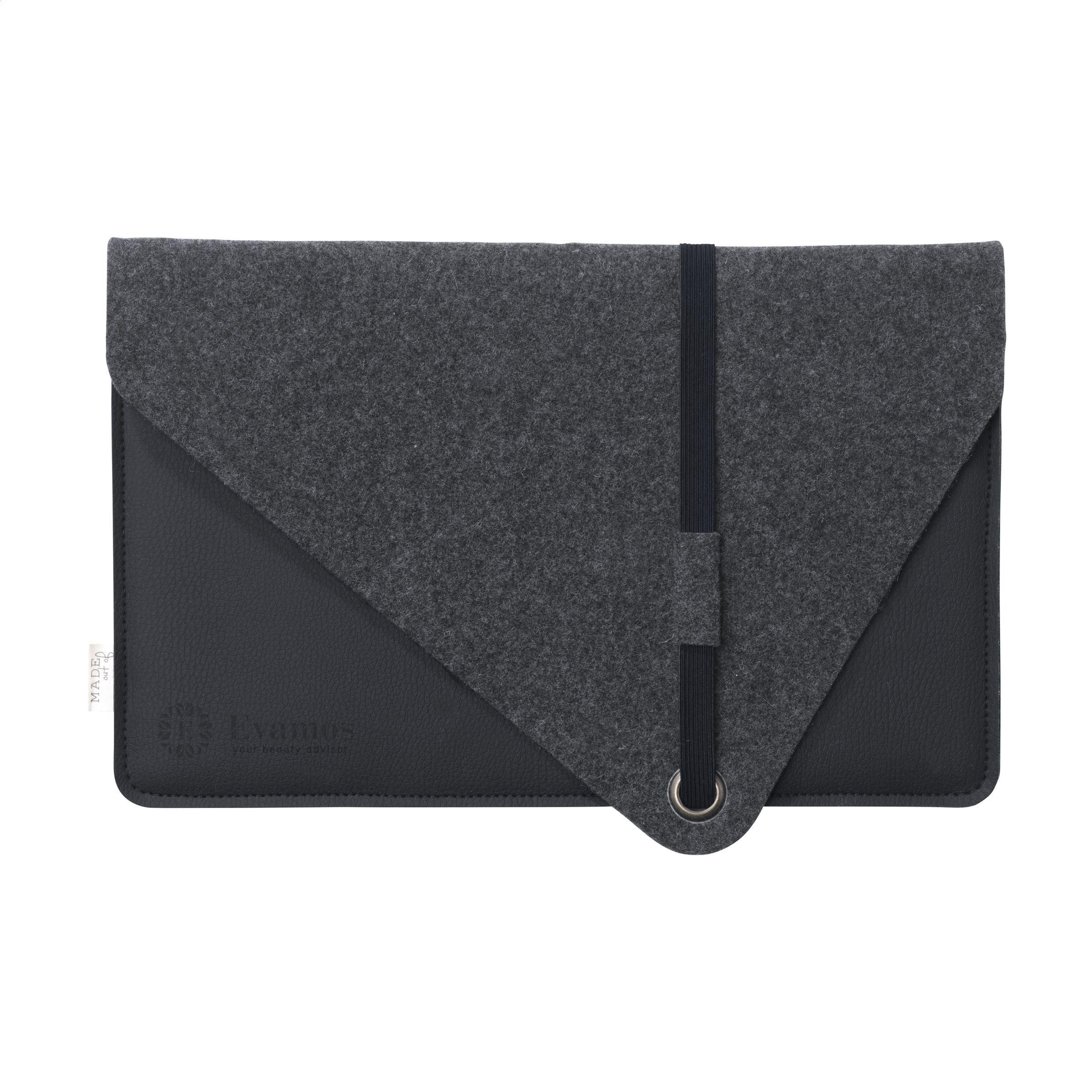 Recycled Felt & Apple Leather Laptop Sleeve 14 Inch