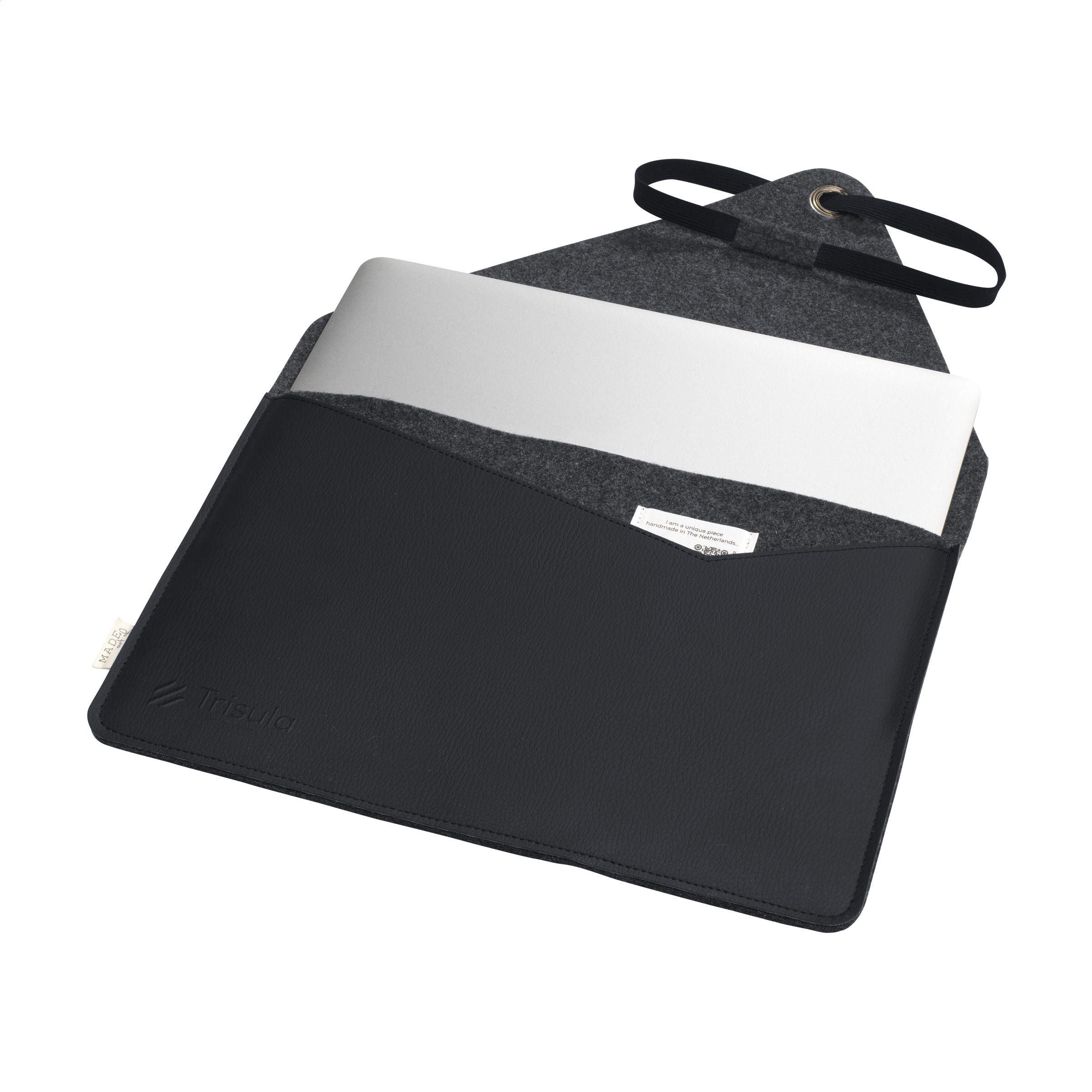 Recycled Felt & Apple Leather Laptop Sleeve 14 Inch