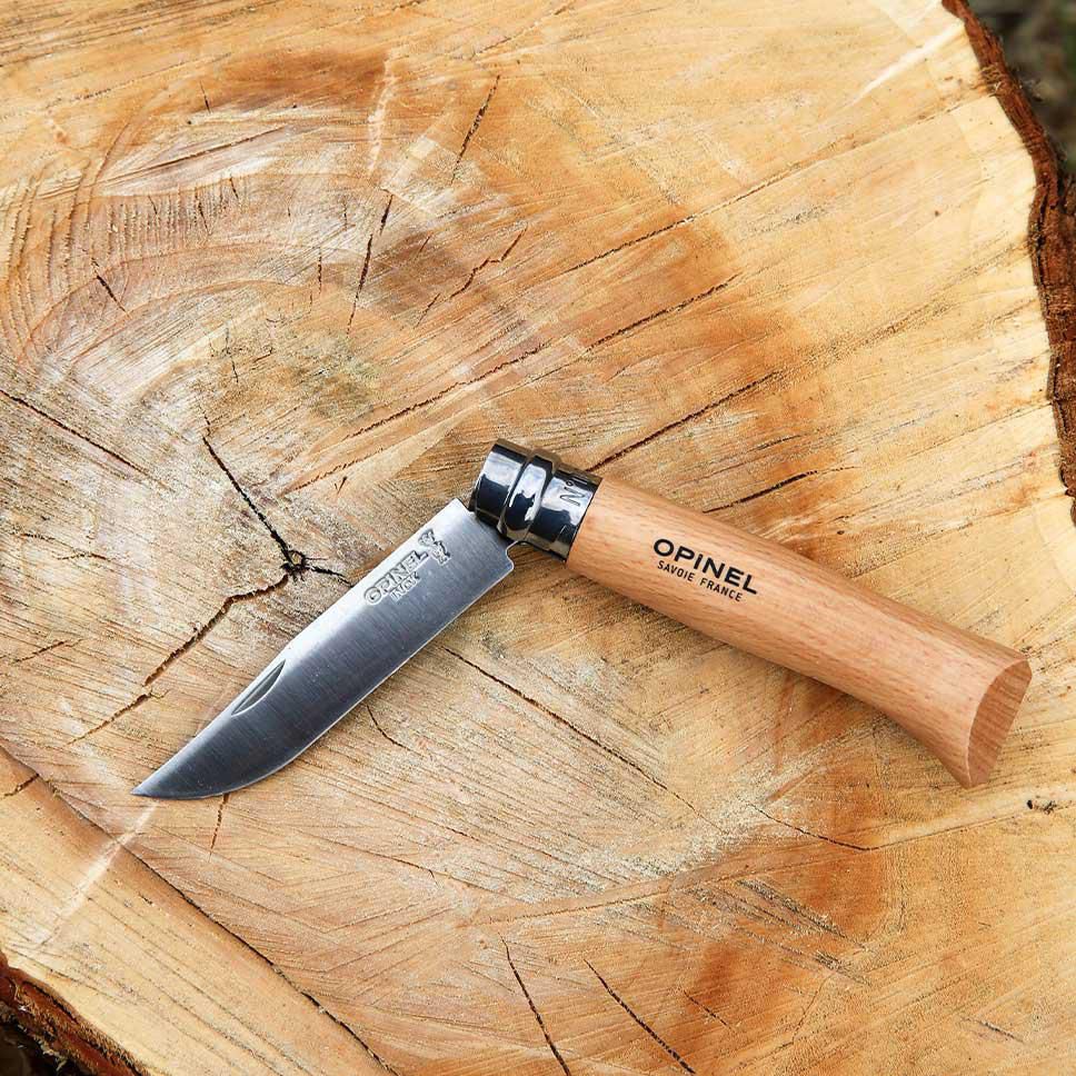 Opinel Inox No 08 Pocket Knife In A Belt Pouch