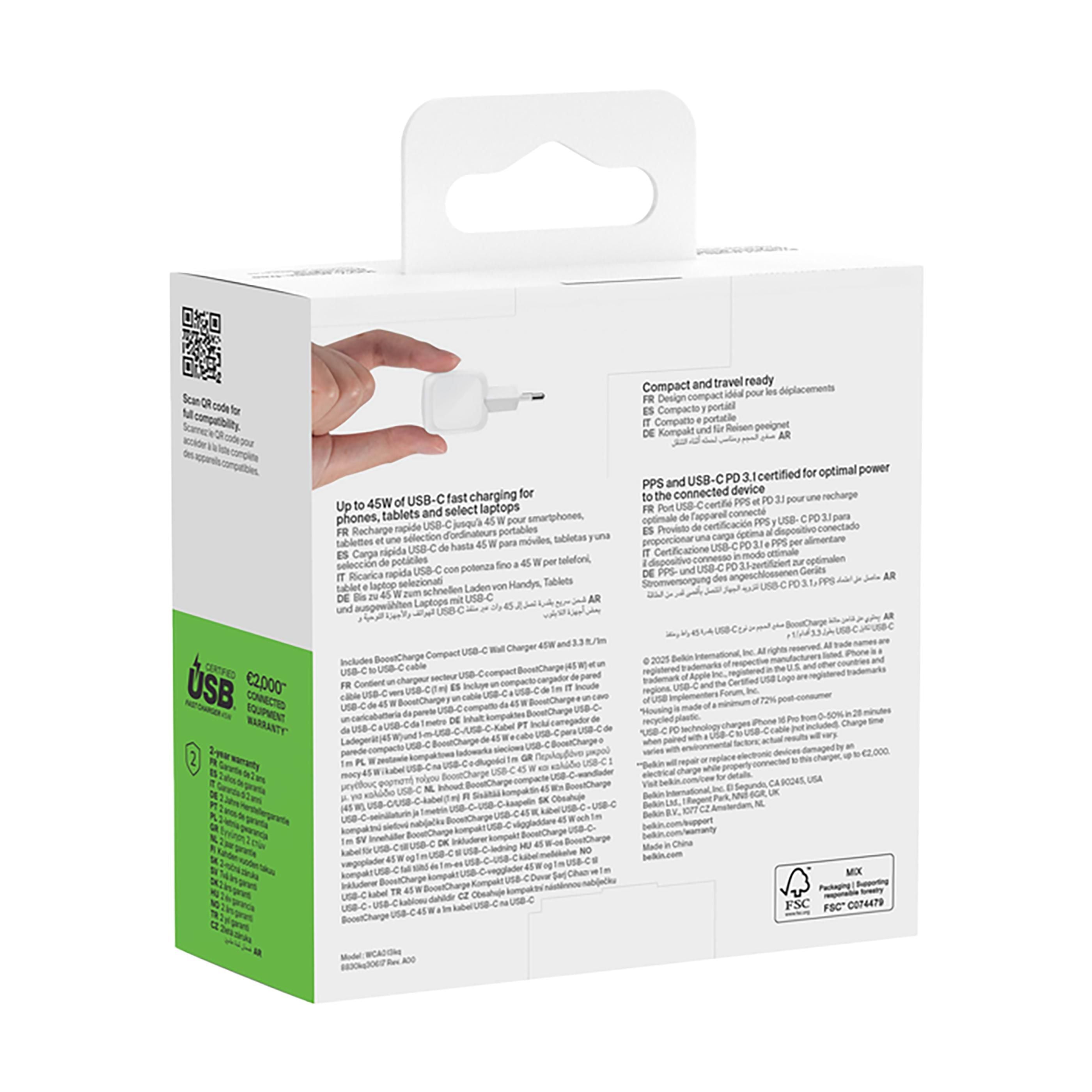 Belkin 45W Usb Pd Wall Charger With Pps And Cable