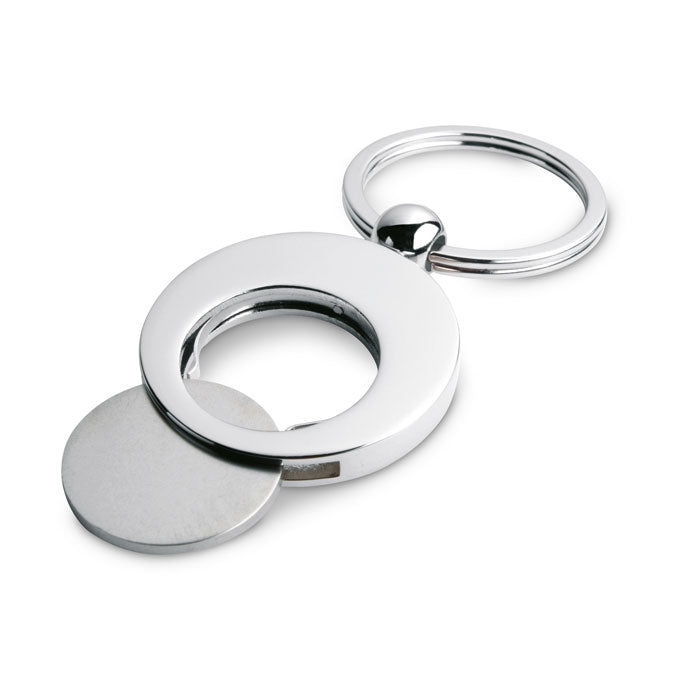 Round Metal Keyring with Trolley Token