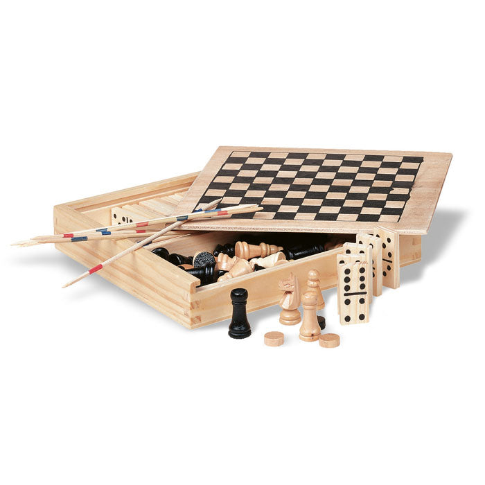 4-in-1 Games Set in Wooden Box
