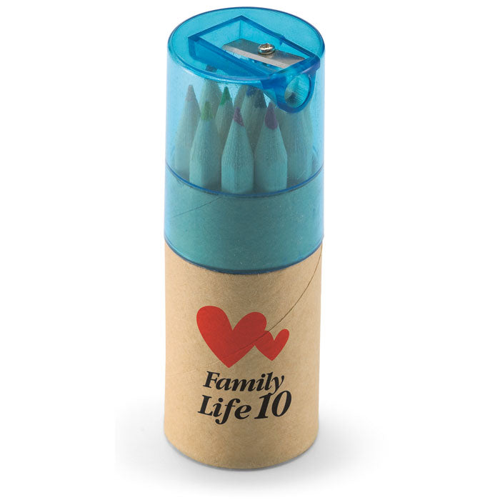 12 Colouring Pencils and Pencil Sharpener