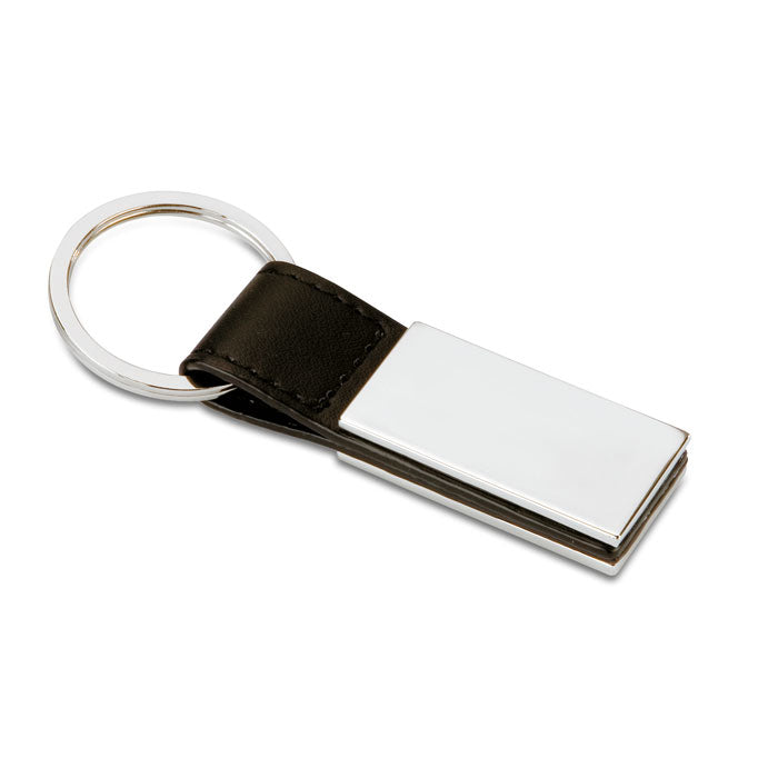 Keyring with Square Metal Accessory