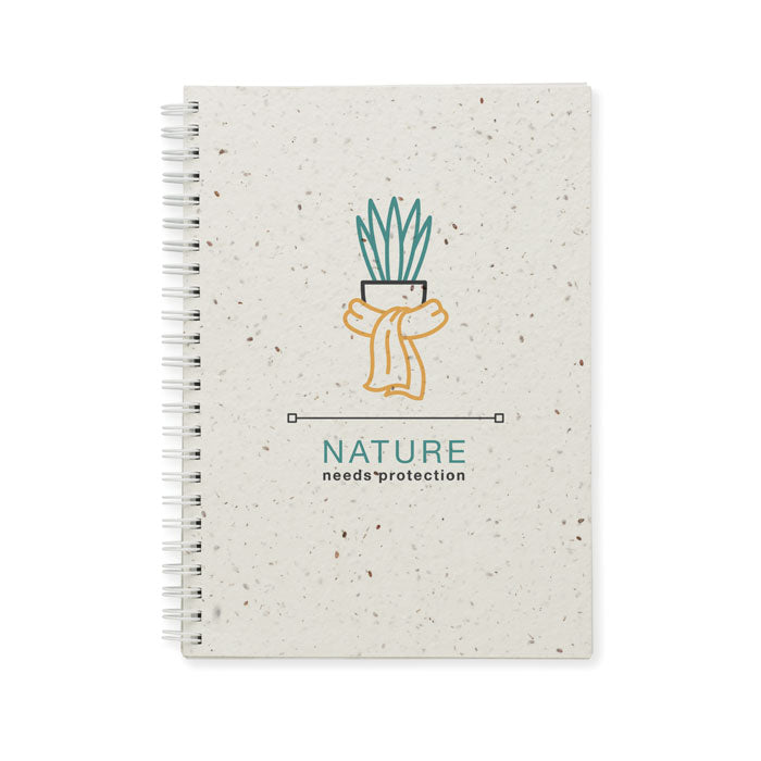 A5 Ring Bound Seed Paper Cover Notebook