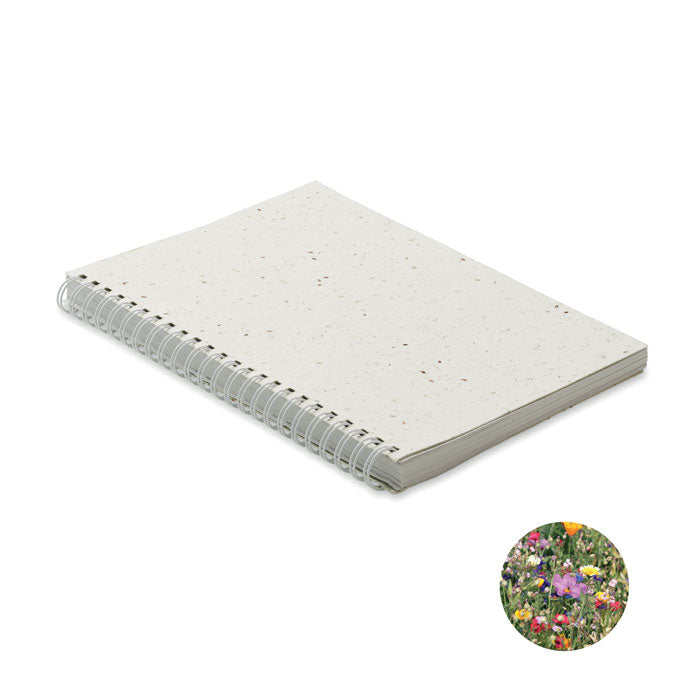 A5 Ring Bound Seed Paper Cover Notebook