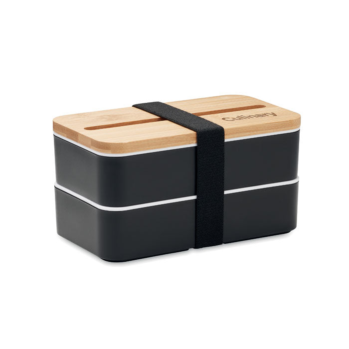 Two Tier Lunch Box with Bamboo Lid