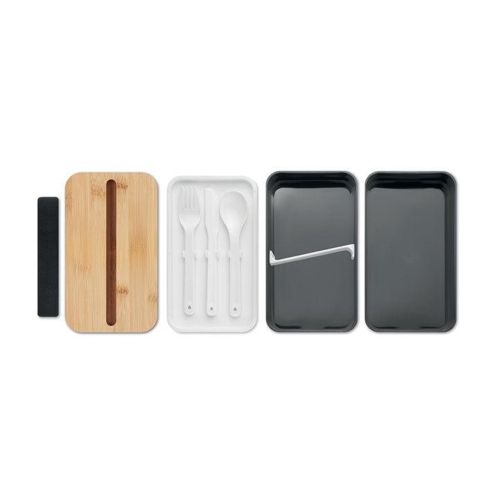 Two Tier Lunch Box with Bamboo Lid