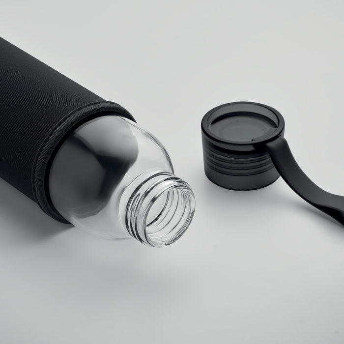 Recycled 500ml Glass Water Bottle in Pouch