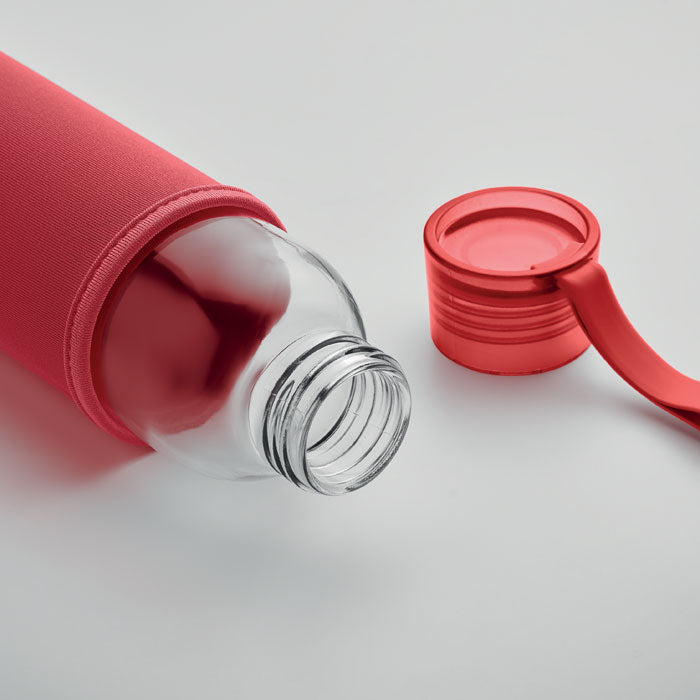 Recycled 500ml Glass Water Bottle in Pouch