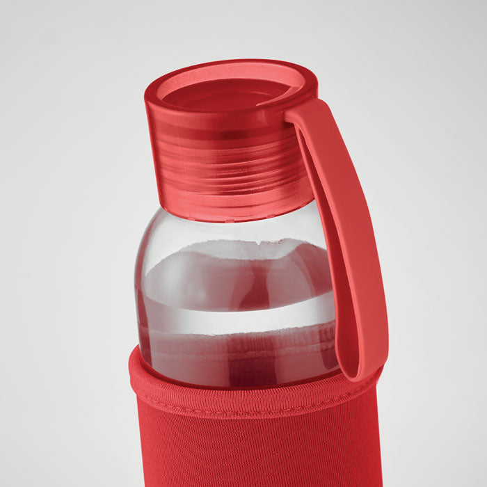 Recycled 500ml Glass Water Bottle in Pouch