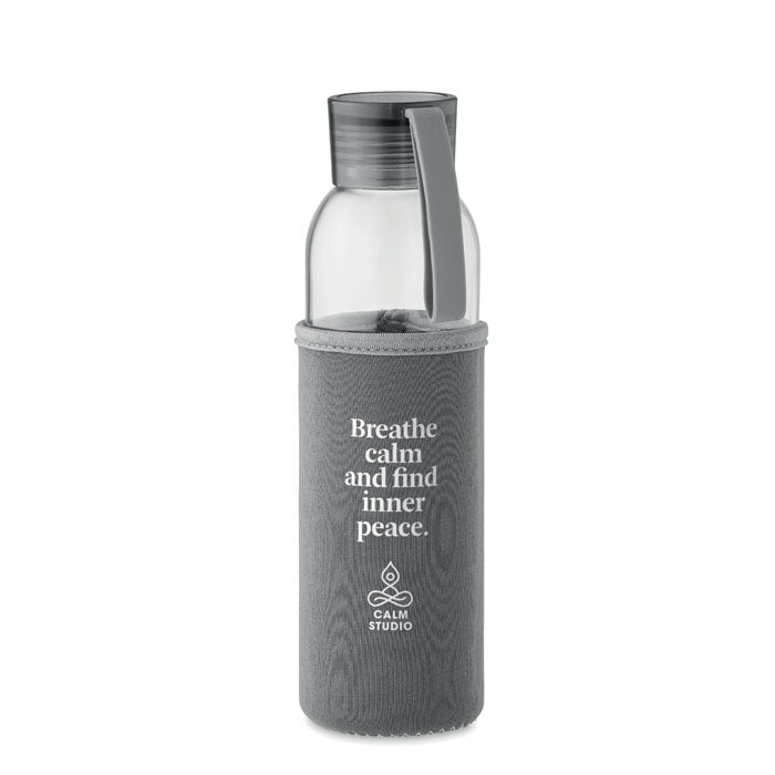Recycled 500ml Glass Water Bottle in Pouch