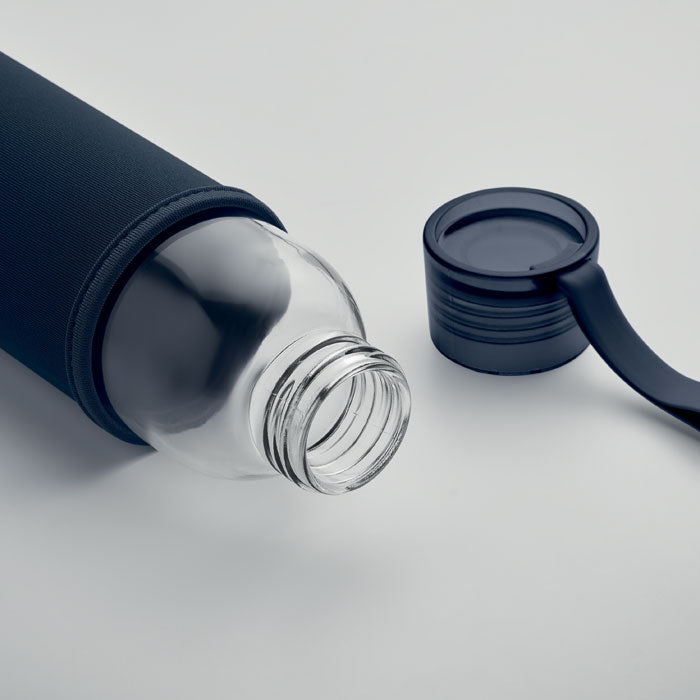 Recycled 500ml Glass Water Bottle in Pouch