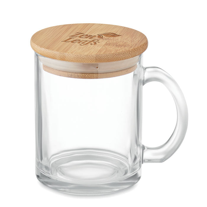 Recycled Glass 300ml Mug with Bamboo Lid