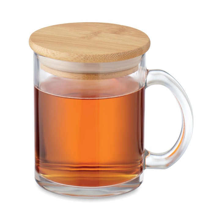 Recycled Glass 300ml Mug with Bamboo Lid