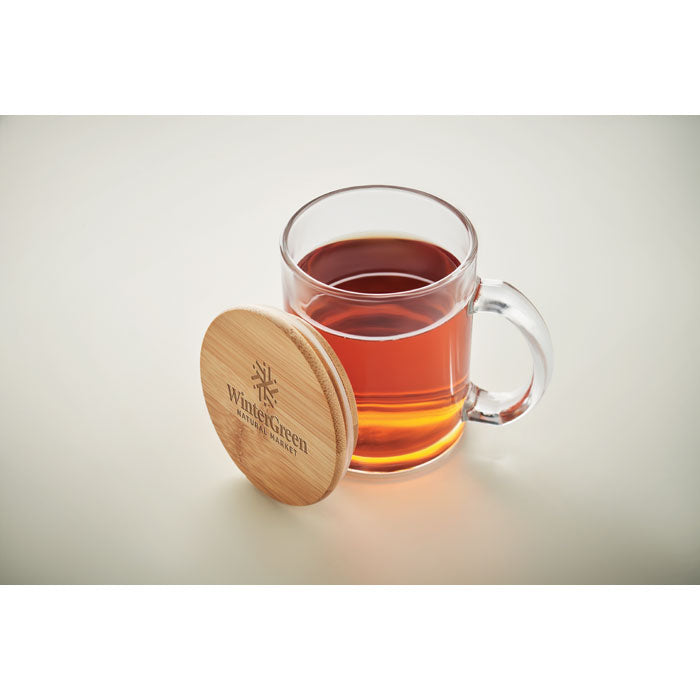Recycled Glass 300ml Mug with Bamboo Lid