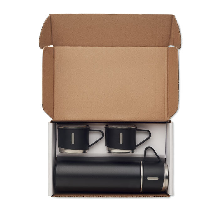 Double Walled Vacuum Flask and Cup Travel Set