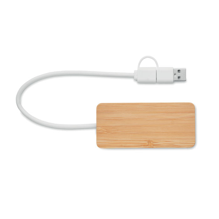 Bamboo USB 3 Port Hub