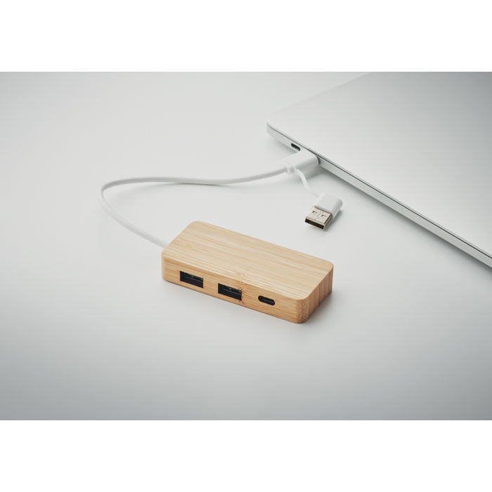 Bamboo USB 3 Port Hub
