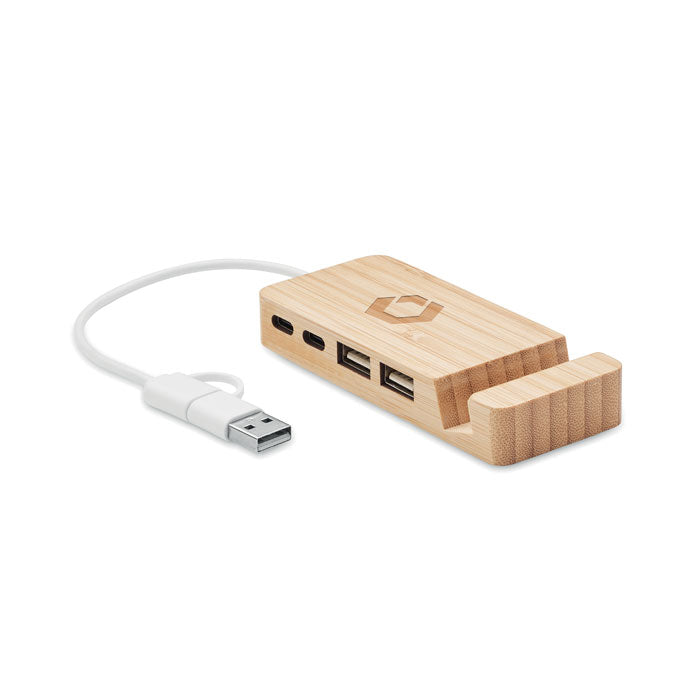 Bamboo USB 4 Port Hub