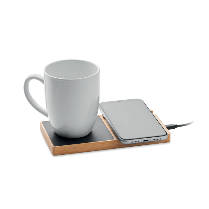 Bamboo Wireless Charger and Mug Warmer