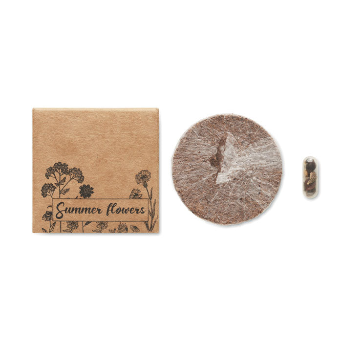 Mixed Summer Flower Seeds Peat Disc