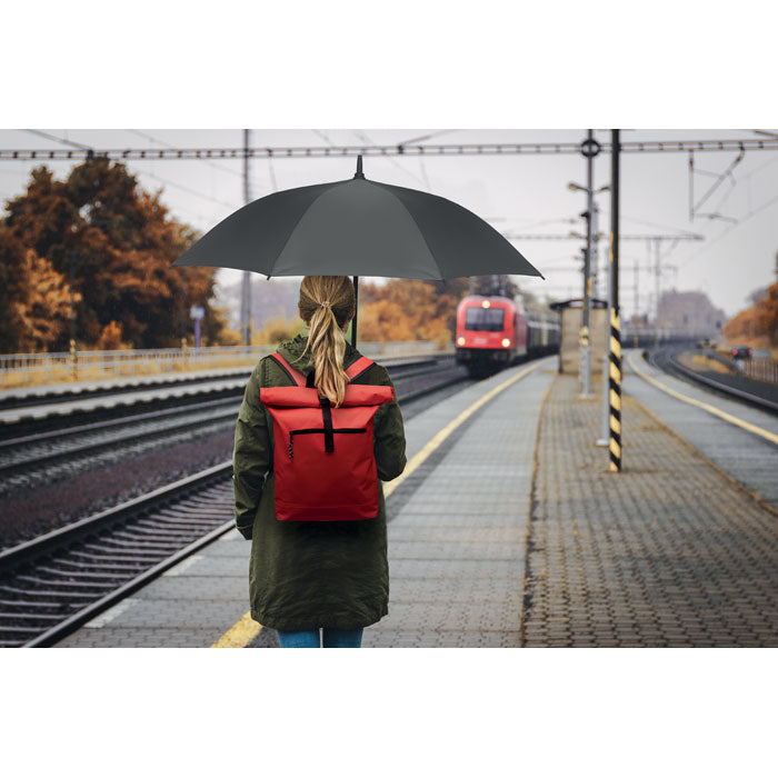 15 Inch Polyester Rolltop Laptop Backpack