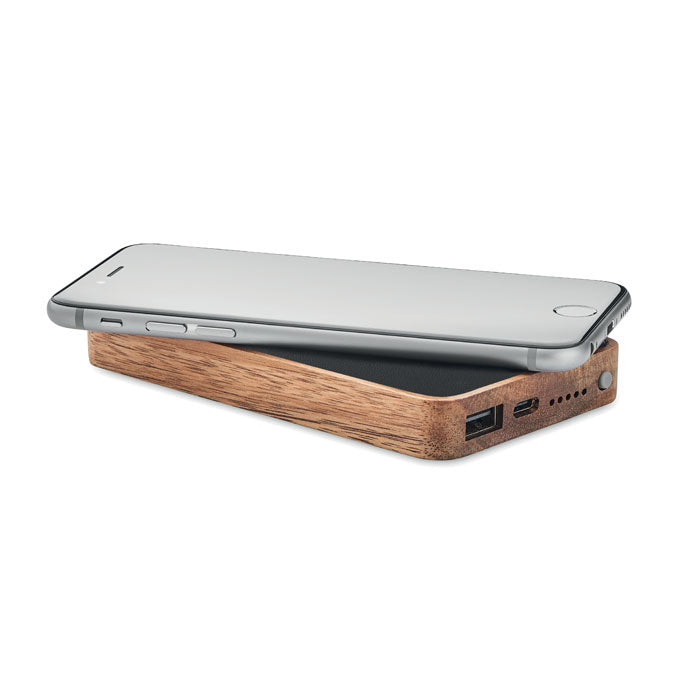Wireless Charging Powerbank in Acacia Wood