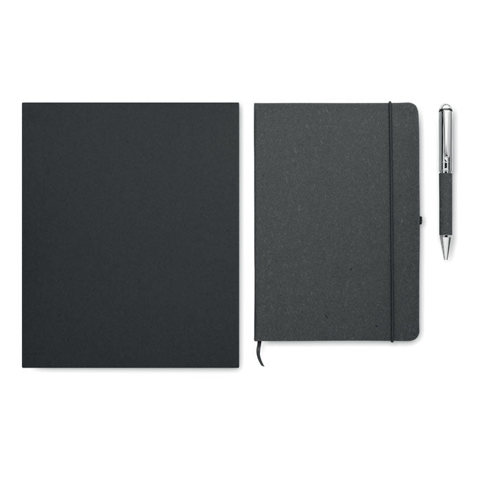Recycled Leather Notebook Gift Set