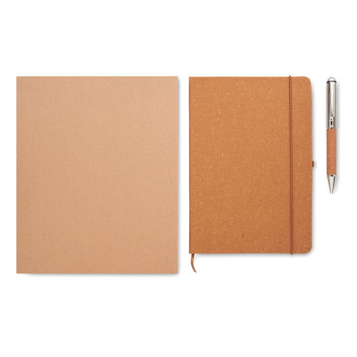 Recycled Leather Notebook Gift Set