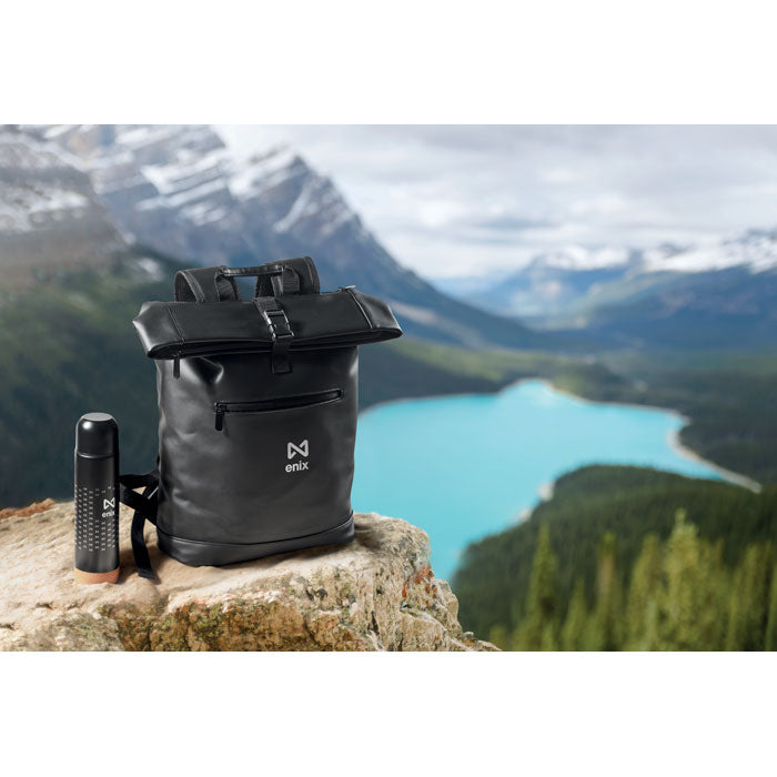 PU Rolltop Laptop Backpack