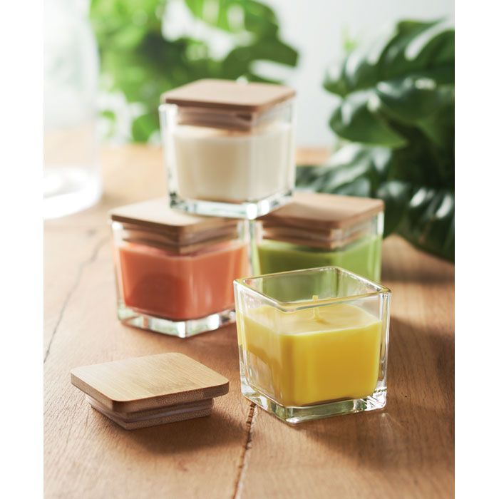 Square Shaped Fragranced Wax Candle
