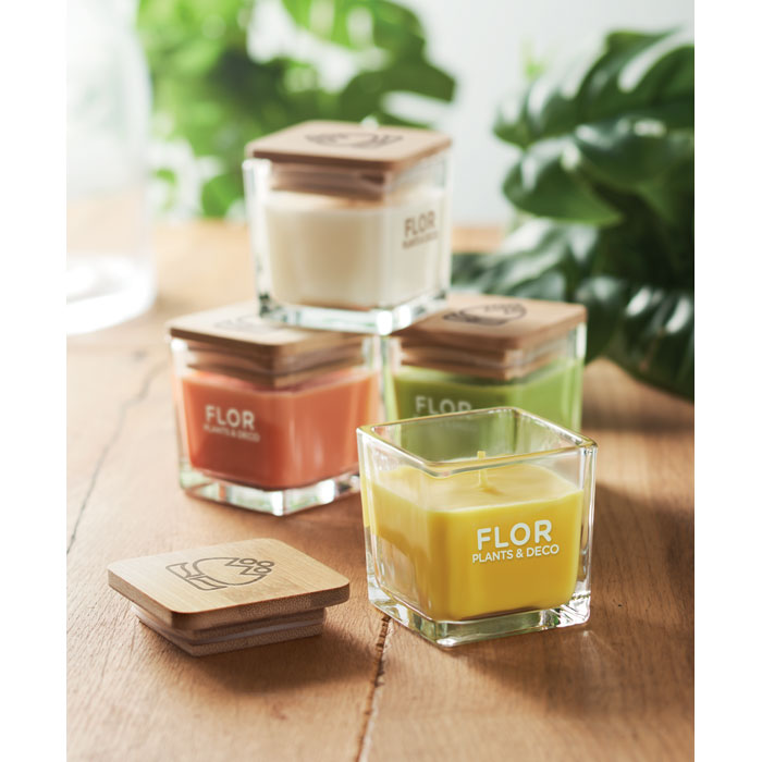 Square Shaped Fragranced Wax Candle