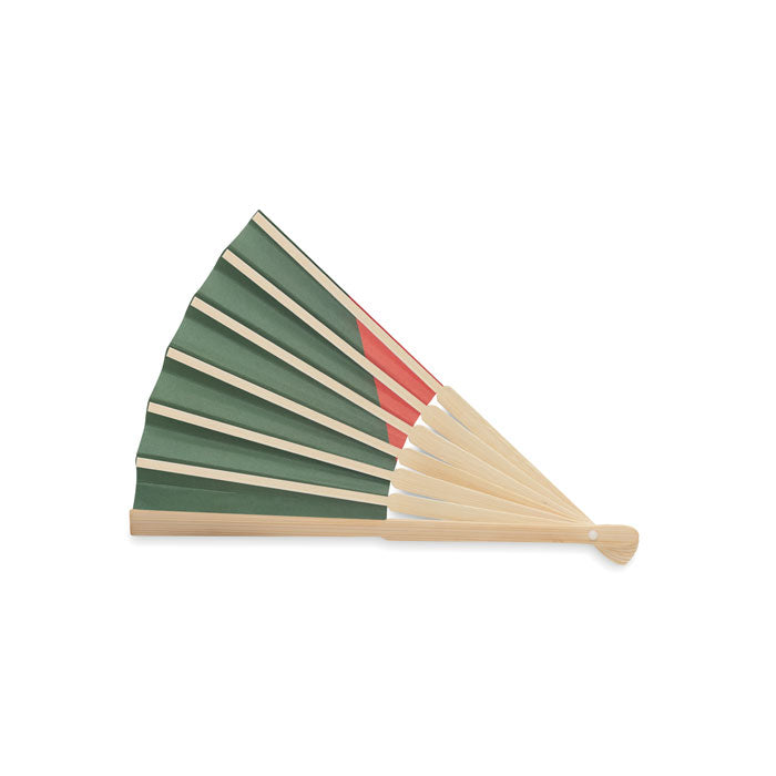 Manual Bamboo Fan with Flag Design