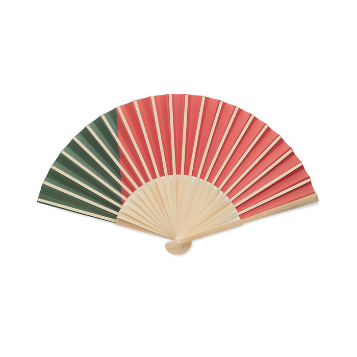 Manual Bamboo Fan with Flag Design