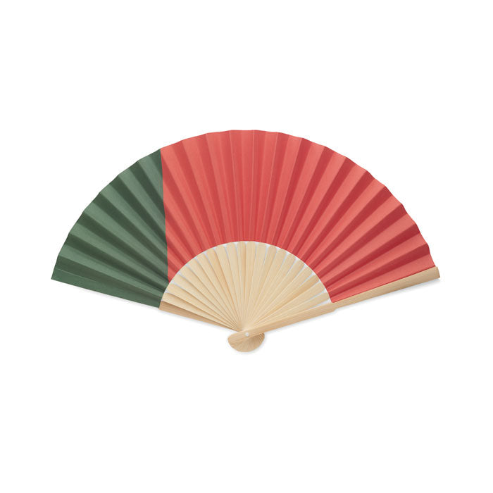 Manual Bamboo Fan with Flag Design