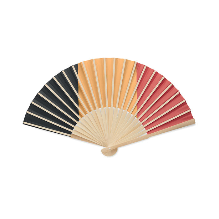 Manual Bamboo Fan with Flag Design