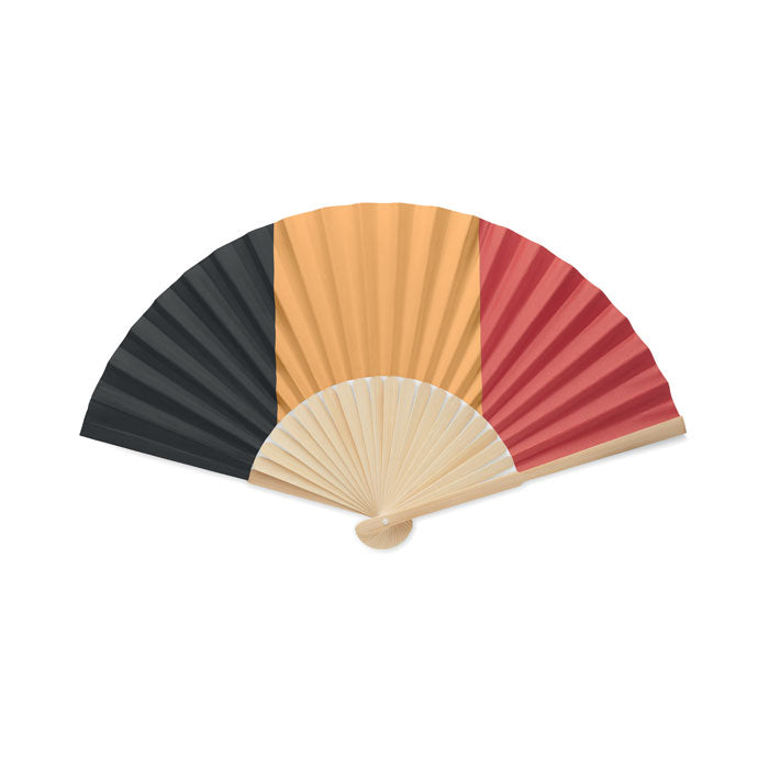 Manual Bamboo Fan with Flag Design