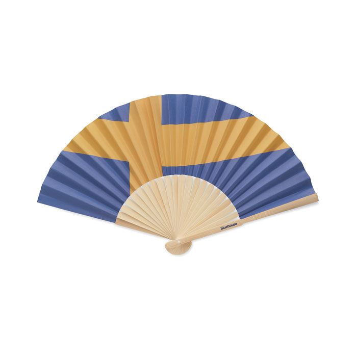 Manual Bamboo Fan with Flag Design