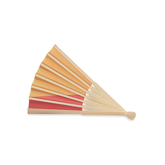 Manual Bamboo Fan with Flag Design