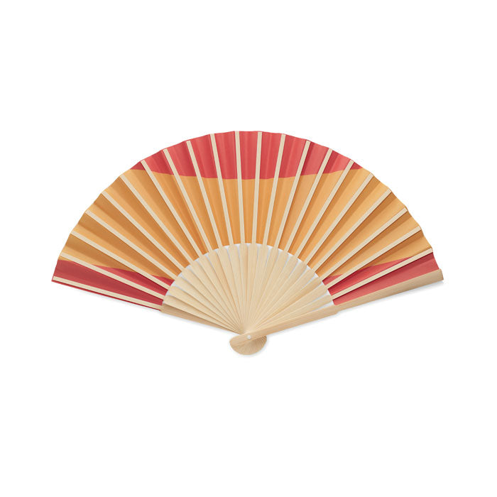 Manual Bamboo Fan with Flag Design