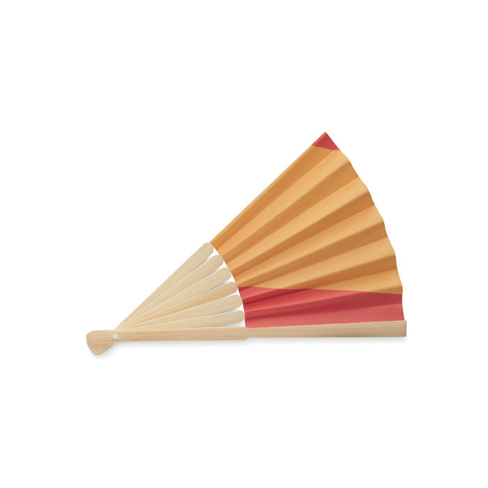 Manual Bamboo Fan with Flag Design