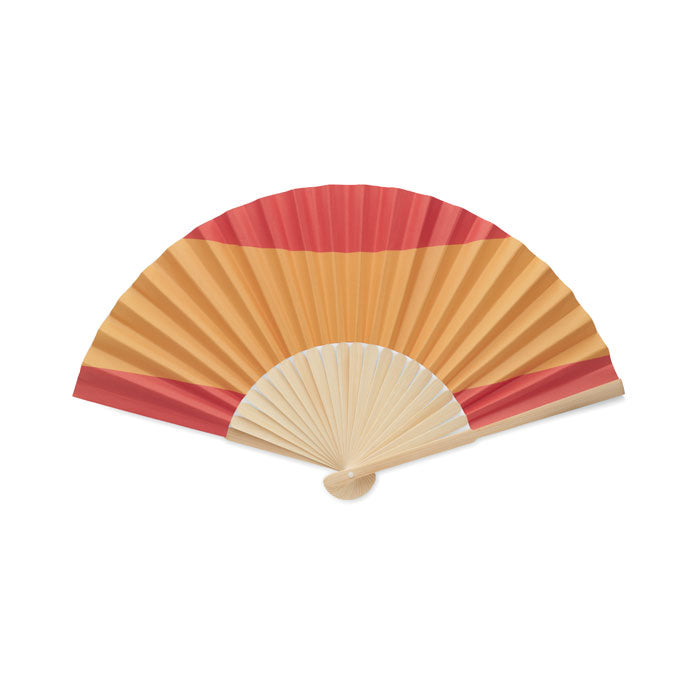 Manual Bamboo Fan with Flag Design
