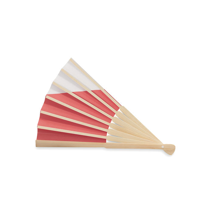 Manual Bamboo Fan with Flag Design